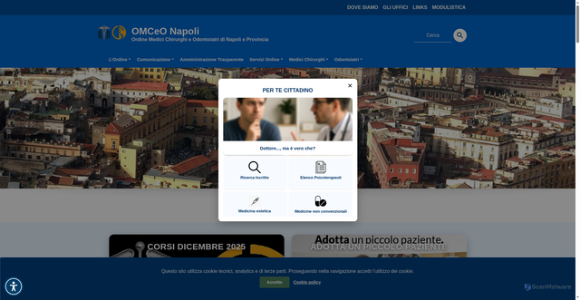 Security scan screenshot of https://ordinemedicinapoli.it/