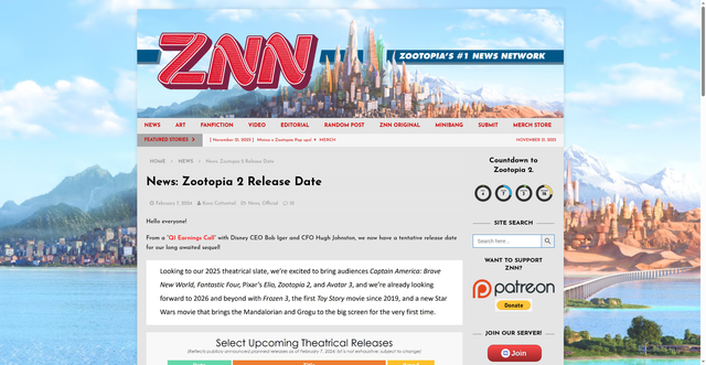 Security scan screenshot of https://www.zootopianewsnetwork.com/2024/02/news-zootopia-2-release-date.html