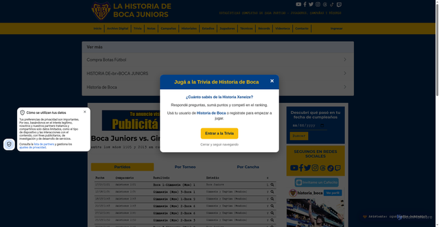Security scan screenshot of https://historiadeboca.com.ar/historial-boca-gimnasia-mza/54/1905/2013/1.html