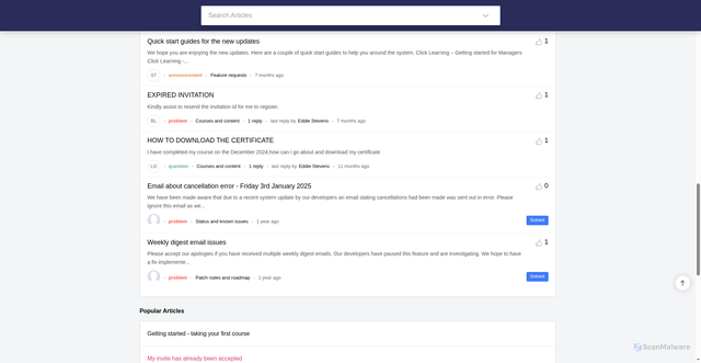 Security scan screenshot of https://click-learning.co.uk