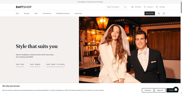Security scan screenshot of https://suitshop.com/