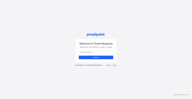 Security scan screenshot of https://threatresponse.proofpoint.com