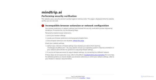 Security scan screenshot of https://partner.mindtrip.ai