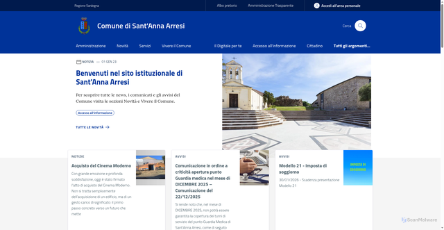 Security scan screenshot of https://www.comune.santannaarresi.su.it/