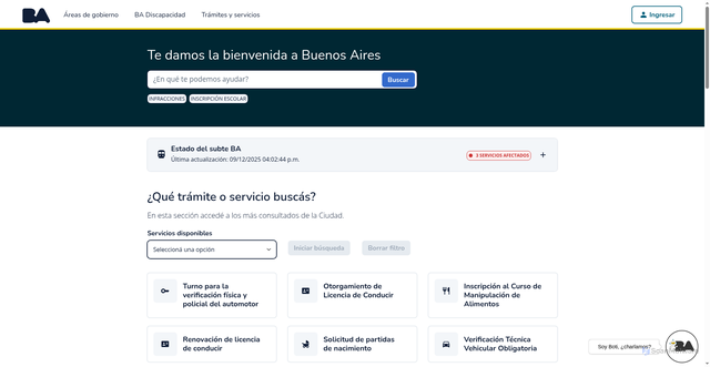 Security scan screenshot of https://buenosaires.gob.ar/