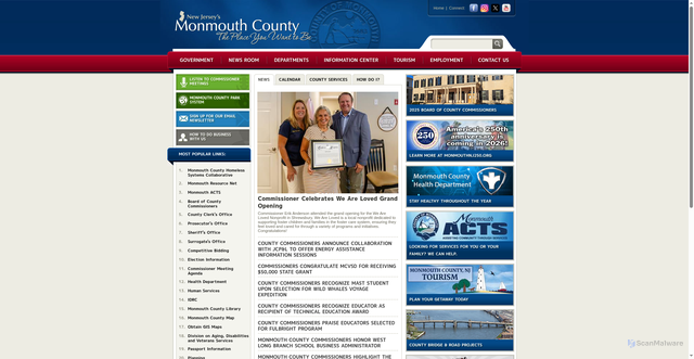 Security scan screenshot of https://www.visitmonmouth.com/