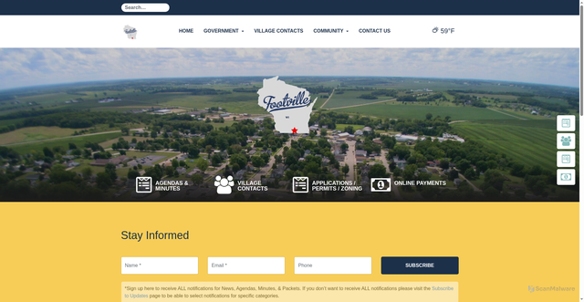Security scan screenshot of https://footvillewi.gov/