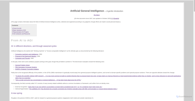 Security scan screenshot of https://cis.temple.edu/~pwang/AGI-Intro.html
