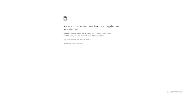 Security scan screenshot of https://courier.sandbox.push.apple.com