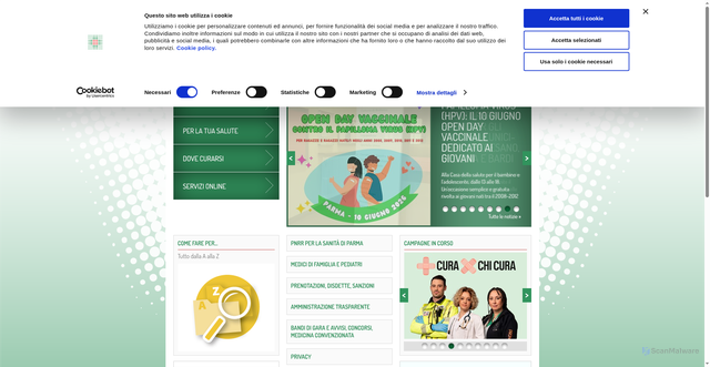 Security scan screenshot of https://www.ausl.pr.it