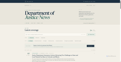 Screenshot of doj.com