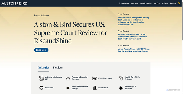 Security scan screenshot of https://alston.com