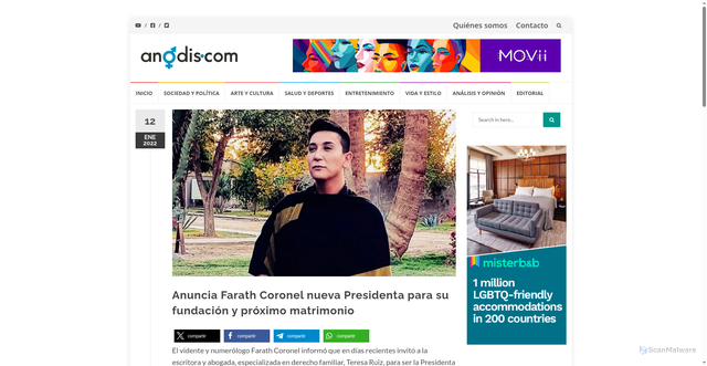 Security scan screenshot of https://anodis.com/anuncia-farath-coronel-nueva-presidenta-para-su-fundacion-y-proximo-matrimonio/