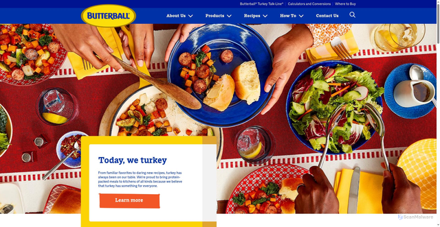 Security scan screenshot of https://www.butterball.com
