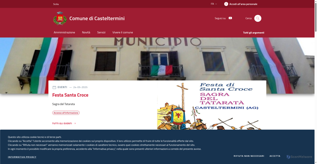 Security scan screenshot of https://www.comune.casteltermini.ag.it/