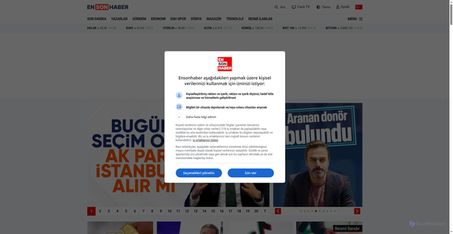 Security scan screenshot of https://ensonhaber.com