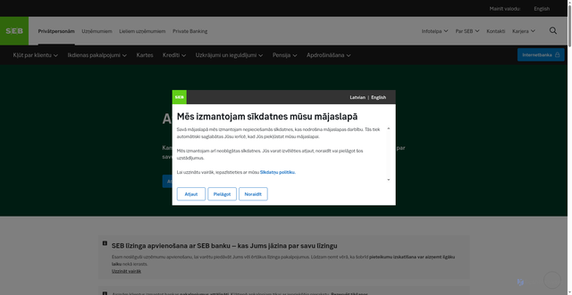 Security scan screenshot of https://www.seb.lv/