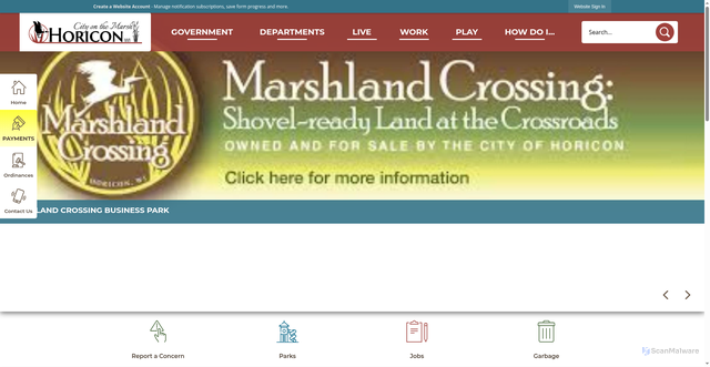 Security scan screenshot of https://horiconwi.gov/