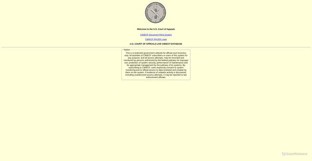 Security scan screenshot of https://ecf.ca6.uscourts.gov