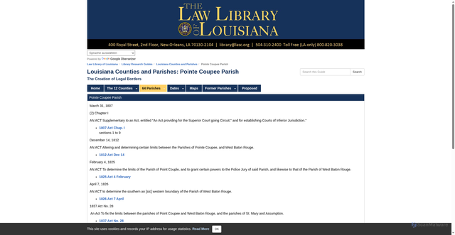 Security scan screenshot of https://lasc.libguides.com/c.php?g=1158543&p=8465103