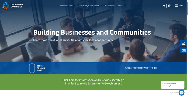 Security scan screenshot of https://www.okcommerce.gov/