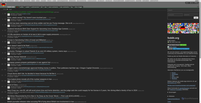 Security scan screenshot of https://old.feddit.org