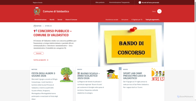 Security scan screenshot of https://www.comune.valdastico.vi.it