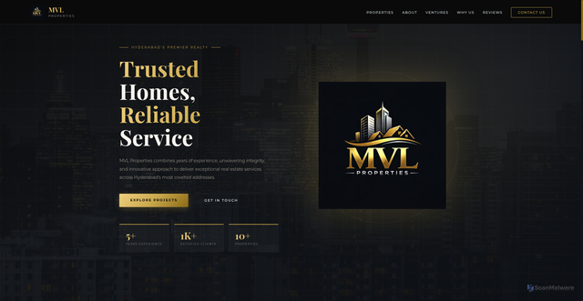Security scan screenshot of https://mvl-properties.com/