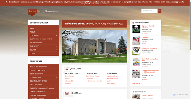 Security scan screenshot of https://bureaucounty-il.gov/