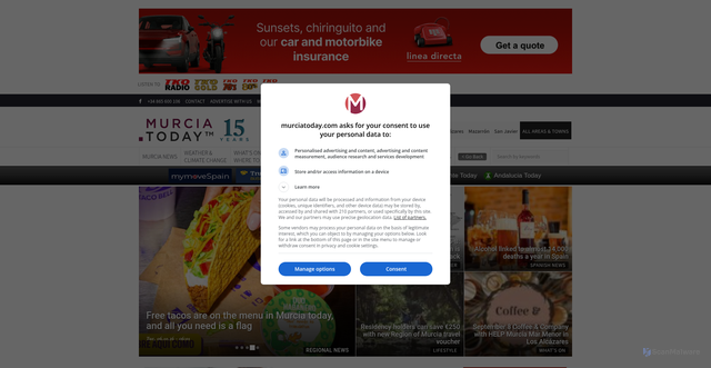 Security scan screenshot of https://murciatoday.com
