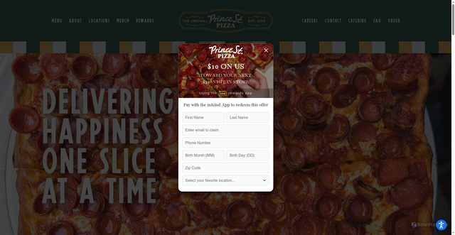 Security scan screenshot of https://princestreetpizza.com/