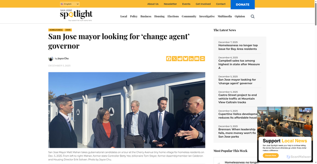 Security scan screenshot of https://sanjosespotlight.com/san-jose-mayor-looking-for-change-agent-governor/