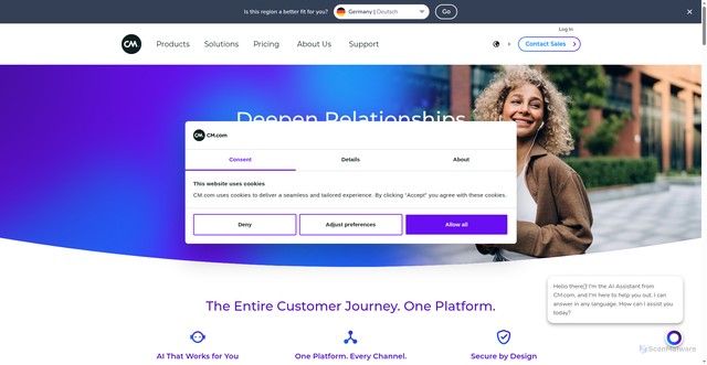 Security scan screenshot of https://www.cm.com