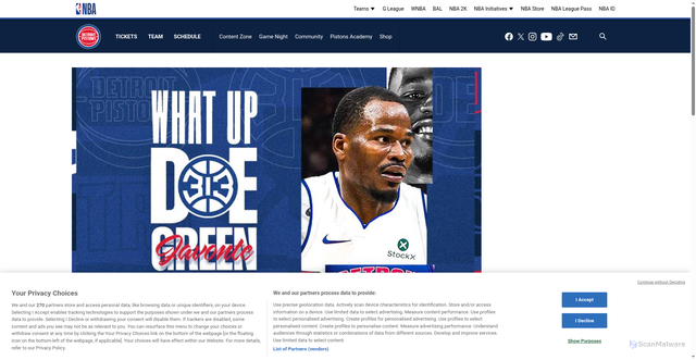 Security scan screenshot of https://pistons.com/news/pistons-buff-their-defense-first-identity-by-adding-javonte-green
