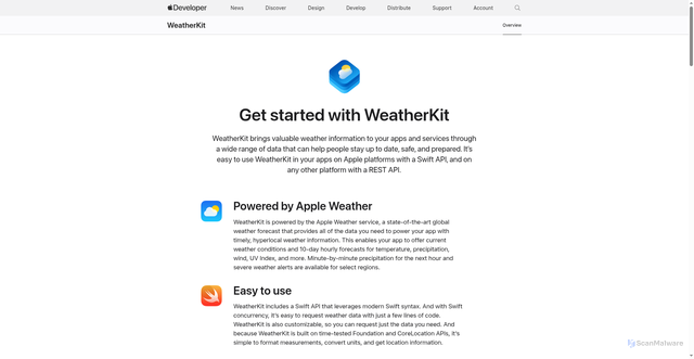 Security scan screenshot of https://weatherkit.apple.com/