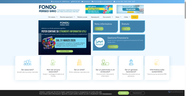 Security scan screenshot of http://www.fondoperseosirio.it/