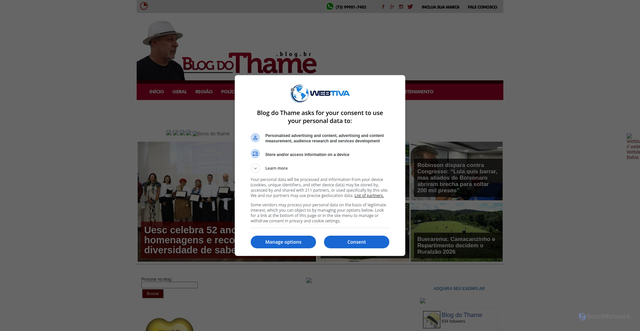 Security scan screenshot of https://www.blogdothame.blog.br
