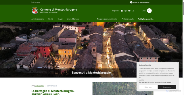 Security scan screenshot of https://www.comune.montechiarugolo.pr.it/