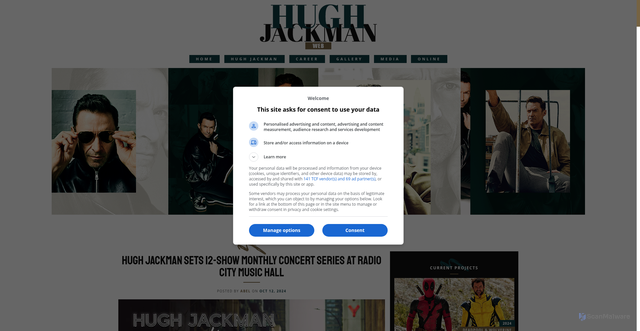 Security scan screenshot of https://hugh-jackman.com/