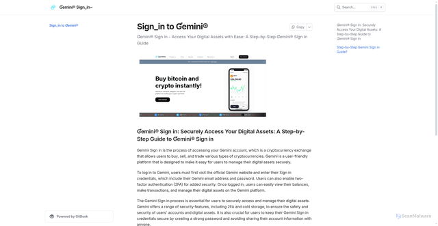 Security scan screenshot of https://usgemnisgnin.gitbook.io/us/