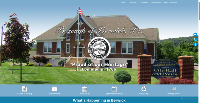 Security scan screenshot of https://berwickpa.gov/