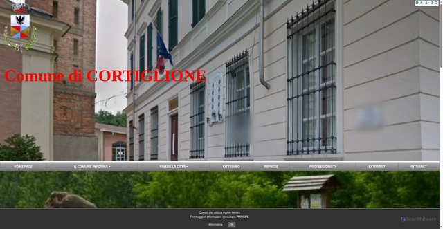 Security scan screenshot of https://www.comune.cortiglione.at.it