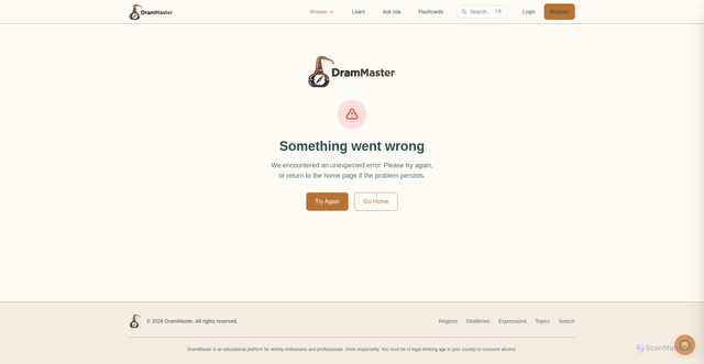 Security scan screenshot of http://drammaster.academy/browse/distilleries/6e6f1c61-b881-45ba-9a91-37ae60481d61