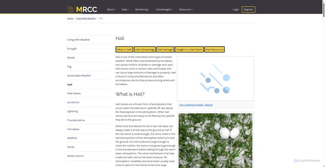 Security scan screenshot of https://www.mrcc.purdue.edu/living_wx/hail