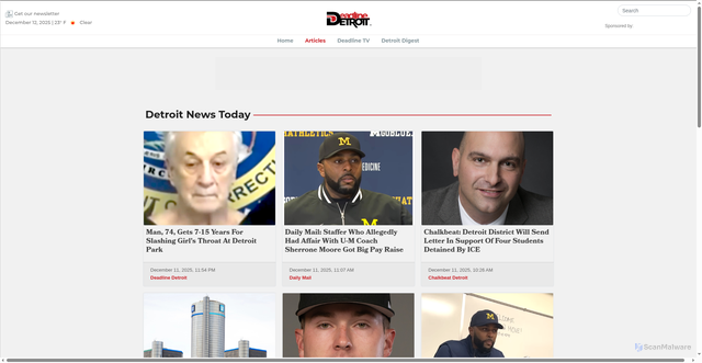 Security scan screenshot of https://www.deadlinedetroit.com/articles