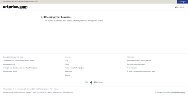 Security scan screenshot of https://artprice.com