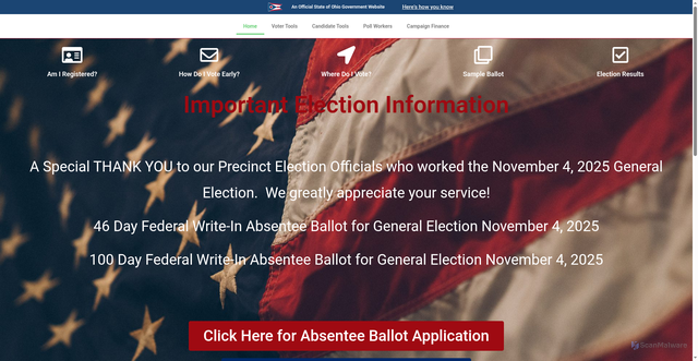 Security scan screenshot of https://crawfordcountyohioboe.gov/