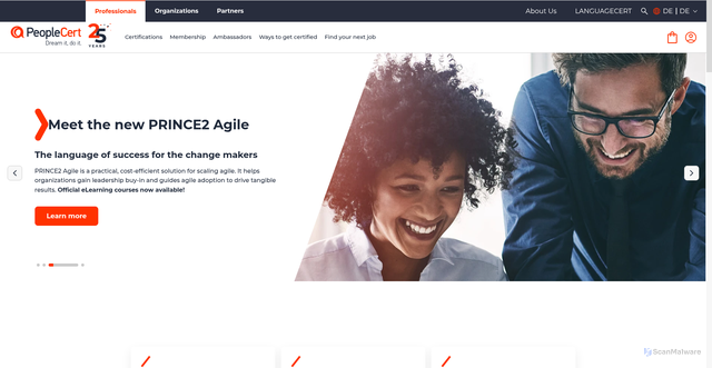 Security scan screenshot of https://www.peoplecert.org