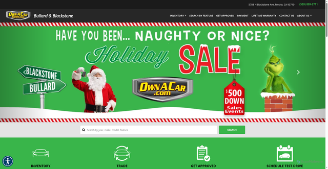 Security scan screenshot of https://www.ownacarfresno.com/