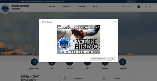 Security scan screenshot of https://douglascountywi.gov/